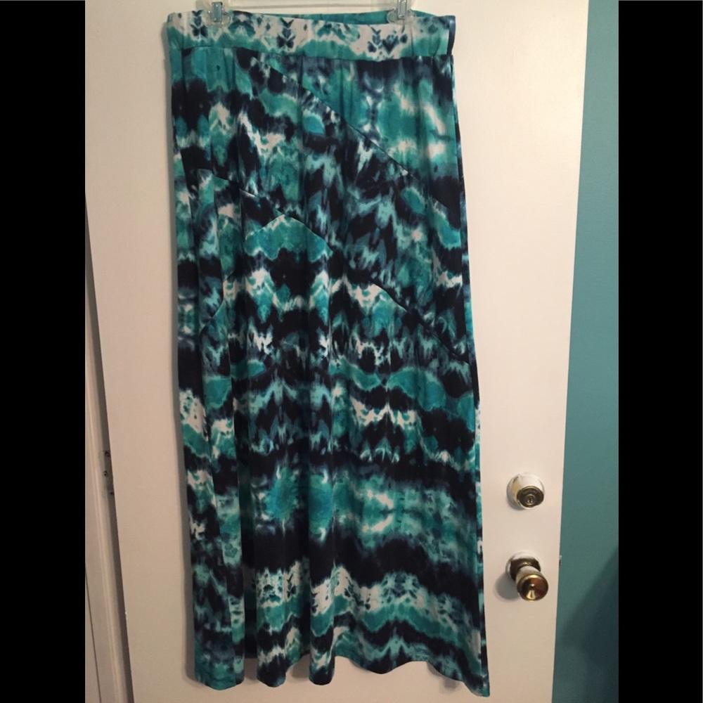 Tie Dye Maxi Skirt 1x